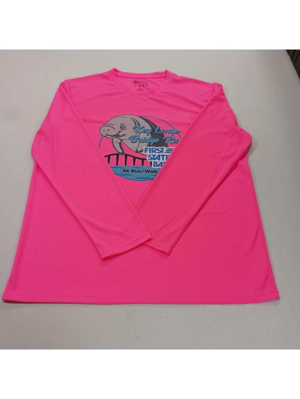 First State Bank Key Largo Bridge Run Women's Pink Graphic T-Shirt Chest 48